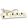 Extension Board, 4-way Extension Board with Spike Protection, 4 Sockets & 4 Switches 3 core Long 340 cm Wire 6 A with 3 Pin Wall Plug