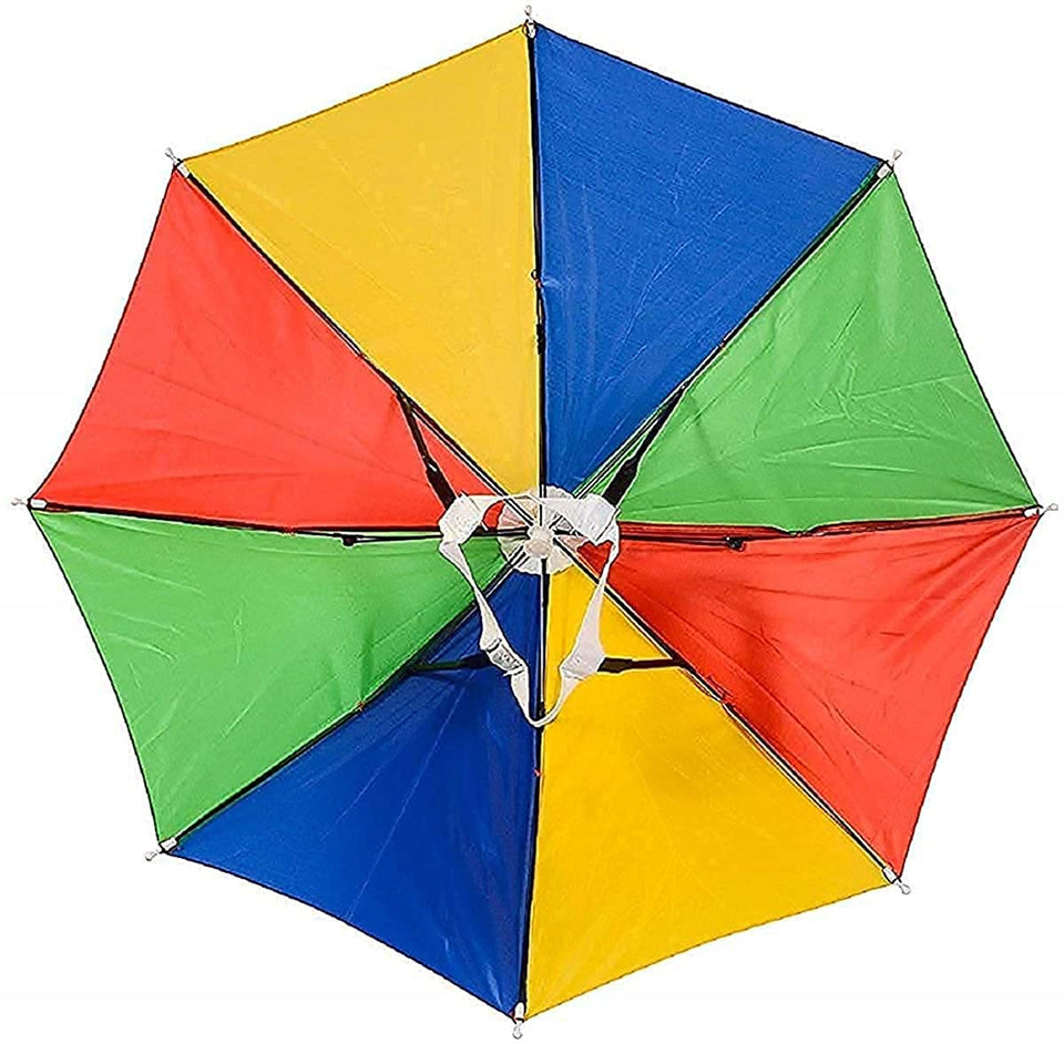 Umbrella Hat for Protection from Rain and Sun, Hands-Free Adjustable Elastic, Size Fits All Ages, Kids, Men & Women Umbrella