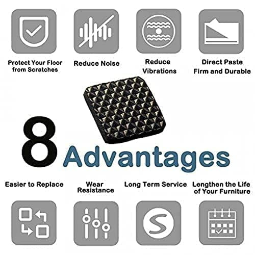 Anti-Skid Rubber Furniture Protection Pads Self Adhesive Floor Scratch Rubber Floor Protector 28 Pads - 12 Square, 12 Round, 4 Square big