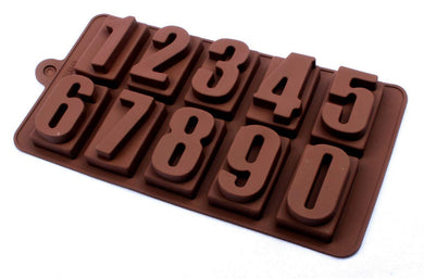 Number Shape Chocolate Mould 0-9 | Silicone Candy Mold | Baking Tools for Cake Chocolate Candy Ice Jelly | Cake Baking Moulds | Bakeware Molds | Brown