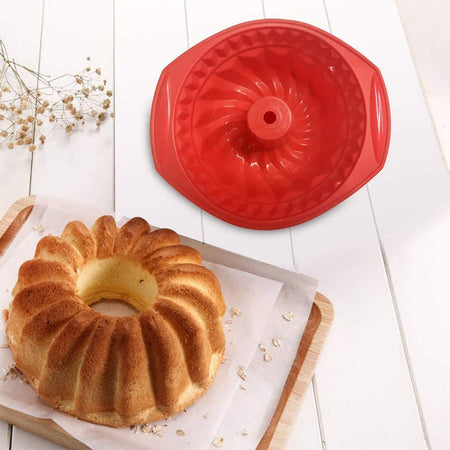 Bakeware Non Stick Silicone Ring Shape Round Cake Mold, Spiral Ring Baking Mold