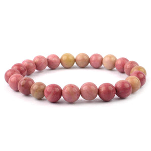 Rhodochrosite Bracelet Natural Crystal Healing Bracelet Gemstone Jewellery Beaded Stone Bracelet for Men & Women, Bead Size 8 mm