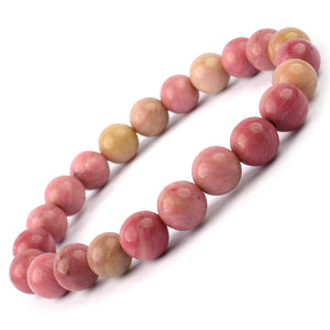 Rhodochrosite Bracelet Natural Crystal Healing Bracelet Gemstone Jewellery Beaded Stone Bracelet for Men & Women, Bead Size 6 mm