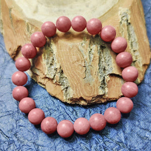 Rhodochrosite Bracelet Natural Crystal Healing Bracelet Gemstone Jewellery Beaded Stone Bracelet for Men & Women, Bead Size 6 mm