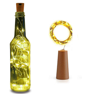 Warm White 20 LED Wine Bottle Cork Lights Copper Wire String Lights 2M Battery Powered