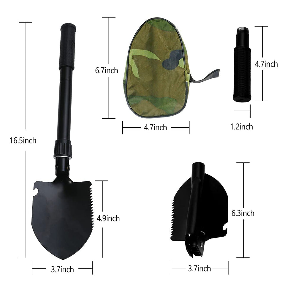 Multitool Mini Outdoor Camping Folding Shovel Multifunctional Portable Entrenching Tool Lightweight for Outdoor Hiking with Cover