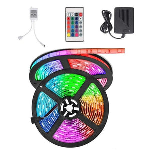 RGB LED Flexible Strip Light 3 Meter With Multi-colour Changing Lighting Kit with IR Controller ,AC DC Power Adaptor ,24 Key Remote For Decorative Use