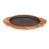 Iron Sizzler Plate with Wooden Plate /Stand Oval Sizzler for Sizzling Brownie Platter Oval 12" X 7" Inch