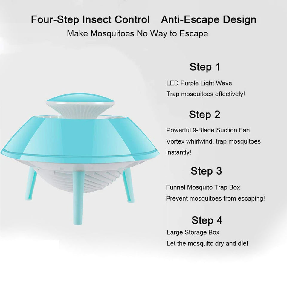 Mosquito Trap Killer Space Ship Design lamp Flying saucer mosquito catcher suction Machine - USB Powered for Indoor & Outdoors