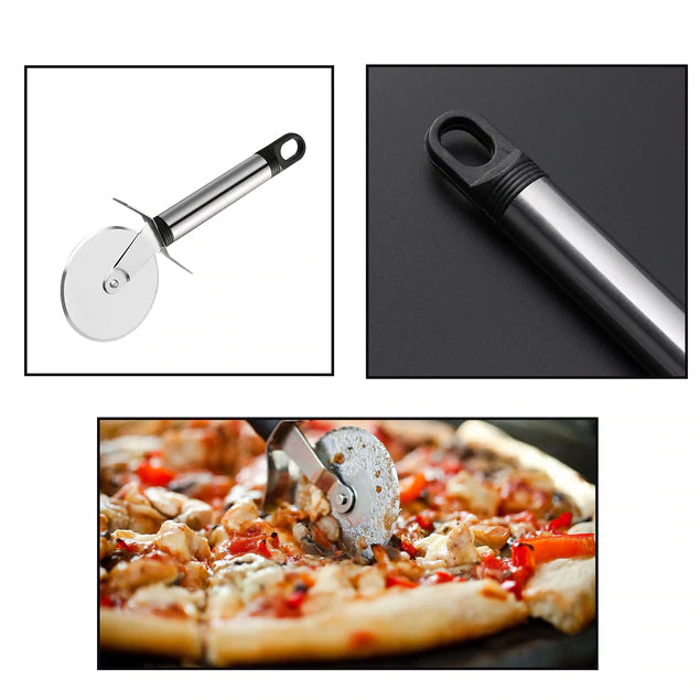 Stainless Steel Handle Pizza Cutter, Sandwich/Burger/Slicer/Multipurpose Kitchen Cutter for Home, Kitchen, Restaurant roll Cutting Wheel Across, Easy to Clean, Wheel Pizza Cutter for Kitchen mix