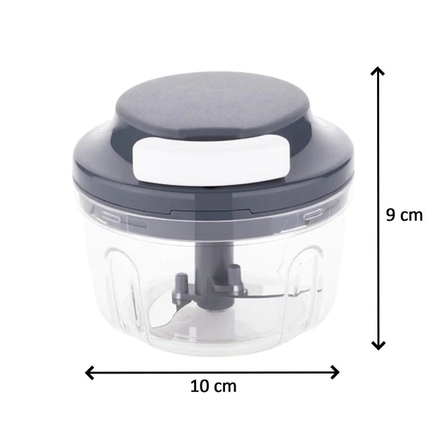 Quick 2 in 1 Plastic Round Multipurpose Quick Manual Hand Chopper with Stainless Steel Blade and Whisker