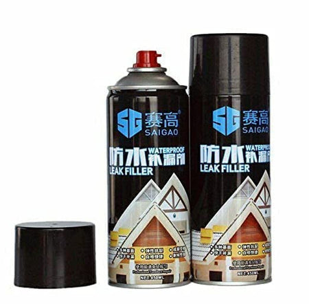 Waterproof Leak Filler Spray Rubber Flex Repair & Sealant - Point to Seal Cracks Holes Leaks Corrosion More for Indoor Or Outdoor Use Black Paint, Black Rubber Coating Spray