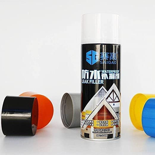 Waterproof Leak Filler Spray Rubber Flex Repair & Sealant - Point to Seal Cracks Holes Leaks Corrosion More for Indoor Or Outdoor Use Black Paint, Black Rubber Coating Spray