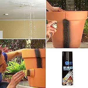 Waterproof Leak Filler Spray Rubber Flex Repair & Sealant - Point to Seal Cracks Holes Leaks Corrosion More for Indoor Or Outdoor Use Black Paint, Black Rubber Coating Spray