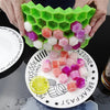 Flexible Silicone Honeycomb 37 Cavity Ice Cube Tray with Lid Trays for Freezer Moulds Small Cubes Whiskey Fridge Bar Soft Ice Cube Tray