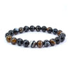 Black Sulemani Hakik / Banded Agate Onyx Bracelet  8 mm Beads Natural Crystal Healing Bracelet Gemstone Jewellery Beaded Stone Bracelet for Men & Women