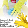 Latex Cleaning Gloves Reusable Rubber Hand Gloves, Stretchable Gloves for Washing Cleaning Kitchen Garden (Mix Color, 1 Pair) - halfrate.in