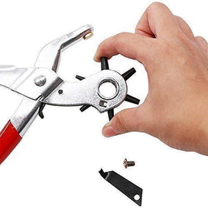 Saleshop365® Revolving The Spring Leather Hole Punch Punching Plier Leatherworking Belt Strap - halfrate.in