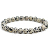 Dalmatian Jasper Bracelet Natural Crystal Healing Bracelet Gemstone Jewellery Beaded Stone Bracelet for Men & Women, Bead Size 6 mm