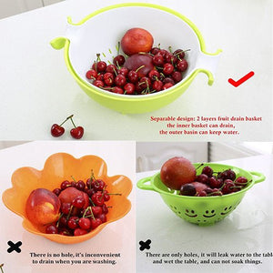 Multifunctional Washing Fruits & Vegetables Basket Strainer and Detachable Bowl