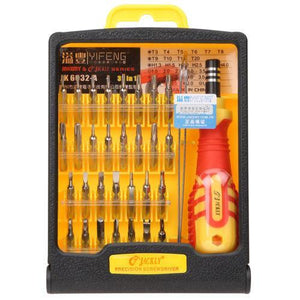 Original Jackly JK 6032 A 32 in 1 Tweezer & Screwdriver Set Repair Tool Kit - halfrate.in