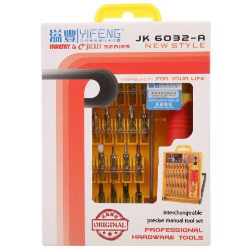 Original Jackly JK 6032 A 32 in 1 Tweezer & Screwdriver Set Repair Tool Kit - halfrate.in