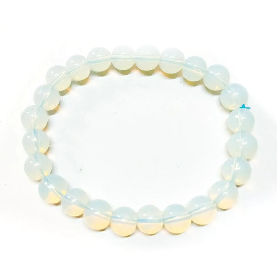 Opalite Bracelet Natural Crystal Healing Bracelet Gemstone Jewellery Beaded Stone Bracelet for Men & Women, Bead Size 6 mm