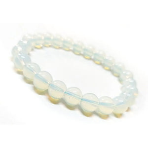 Opalite Bracelet Natural Crystal Healing Bracelet Gemstone Jewellery Beaded Stone Bracelet for Men & Women, Bead Size 8 mm