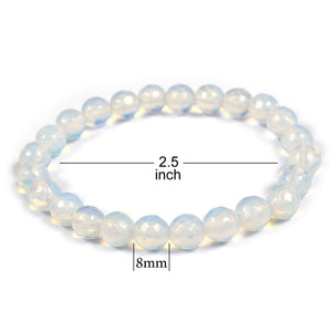 Opalite Bracelet Natural Crystal Healing Bracelet Gemstone Jewellery Beaded Stone Bracelet for Men & Women, Bead Size 6 mm