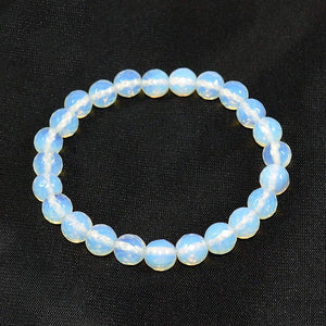 Opalite Bracelet Natural Crystal Healing Bracelet Gemstone Jewellery Beaded Stone Bracelet for Men & Women, Bead Size 8 mm