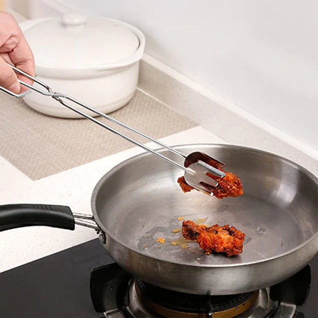 Multifunctional Kitchen Barbecue Stainless Steel Wire Food Serving Tong Charcoal Clip Cooking Scissor Tongs 26 cm