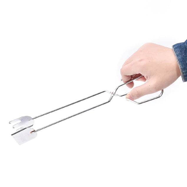 Multifunctional Kitchen Barbecue Stainless Steel Wire Food Serving Tong Charcoal Clip Cooking Scissor Tongs 26 cm