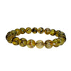 Yellow Dragon Vein Agate Bracelet Natural Crystal Healing Bracelet Gemstone Jewellery Beaded Stone Bracelet for Men & Women, Bead Size 8 mm