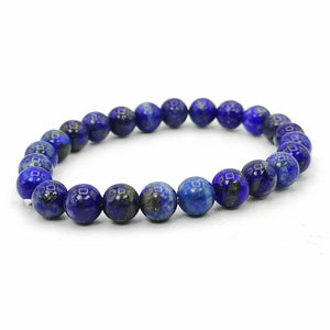 Natural Gemstone Lapis Lazuli Crystal 8mm Beads AAA Unisex Bracelet Energized