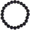 Natural Round Beads Black Matte Agate Crystal Stone 6 mm Bracelet Reiki Chakra Yoga Meditation Semi Precious Gemstones Stretchable Bracelet for Unisex