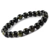 Natural Black Obsidian Bracelet Crystal Stone 6 mm Beads Bracelet Round Shape for Reiki Healing and Crystal Healing Stone Semi Precious Gemstones Stretchable Bracelet