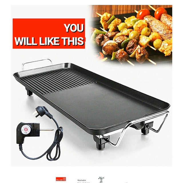 Electric Grill Dosa Tawa Pans Smokeless Non-Stick, Multi-Function Plug-in Electric Grill, Indoor Electric Grill