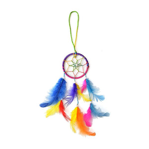 Dream Catcher Wall Hanging, Multi Colour Handmade 8 cm Diameter