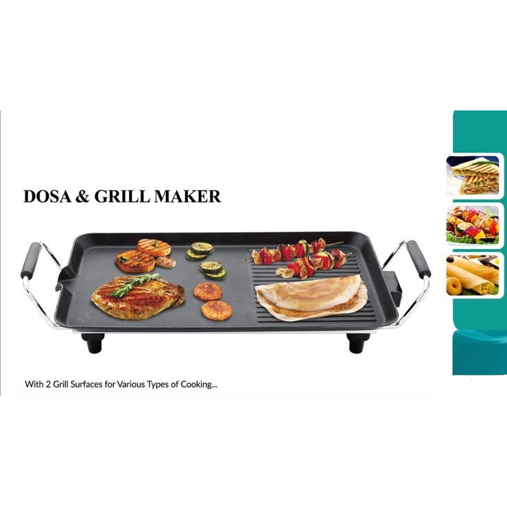 Electric Grill Dosa Tawa Pans Smokeless Non-Stick, Multi-Function