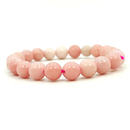 Pink Opal Bracelet for Love and Passion 8 mm Beads Bracelet Round Shape for Reiki Healing and Crystal Healing Stone Semi Precious Gemstones Stretchable Bracelet