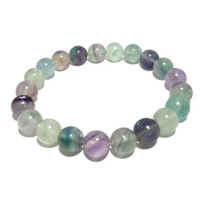 Natural Multi Fluorite Bracelet 6 mm Beads Bracelet Round Shape for Reiki Healing and Crystal Healing Stone Semi Precious Gemstones Stretchable Bracelet