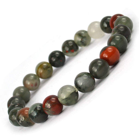 Natural Bloodstone Bracelet 6 mm Beads Bracelet Round Shape for Reiki Healing and Crystal Healing Stone Semi Precious Gemstones Stretchable Bracelet