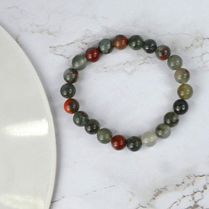 Natural Bloodstone Bracelet 6 mm Beads Bracelet Round Shape for Reiki Healing and Crystal Healing Stone Semi Precious Gemstones Stretchable Bracelet