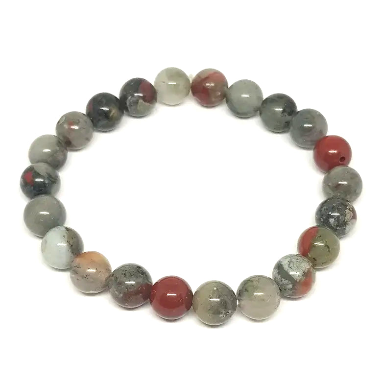 Natural Bloodstone Bracelet 8 mm Beads Bracelet Round Shape for Reiki Healing and Crystal Healing Stone Semi Precious Gemstones Stretchable Bracelet