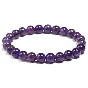 Amethyst 6 mm Crystal Stone Beads Natural Charm Bracelet Reiki Healing for Men and Women