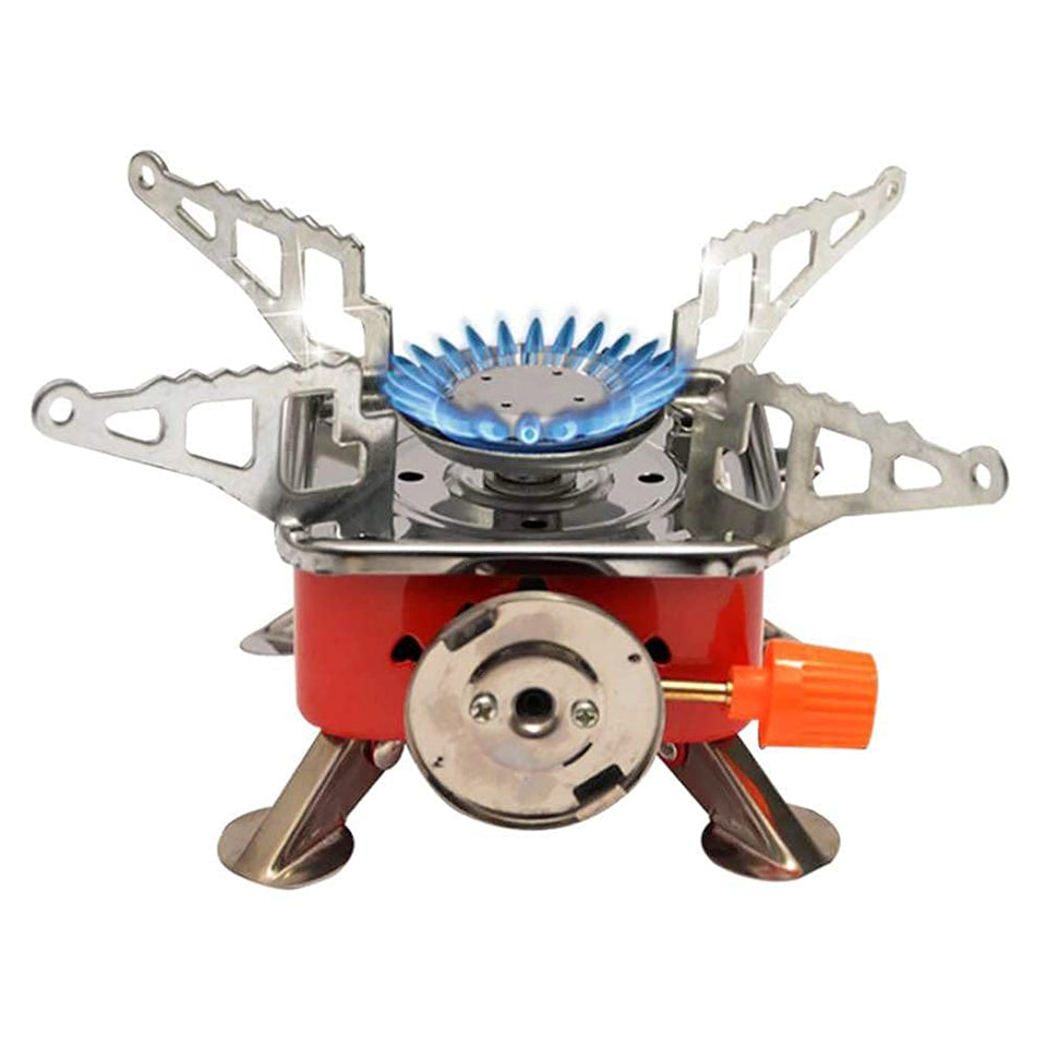 Portable Gas Stove Folding Easy to carry Butane Burner Camping Stove Folding Furnace Stove travelling Steel Cooking Stove with Storage Bag