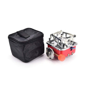 Portable Gas Stove Folding Easy to carry Butane Burner Camping Stove Folding Furnace Stove travelling Steel Cooking Stove with Storage Bag