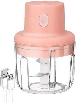 Electric Mini Garlic Chopper Portable Mini Chopper with USB Charging, Powerful Small Food Processor Garlic Masher Blender For Spice Meat Vegetable Nuts 250 ML