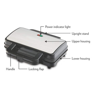 Belgian Waffle Maker for Home, Makes 2 Square Shape Waffles, Non-stick Plates, Easy to Use with Indicator Lights 1000 W