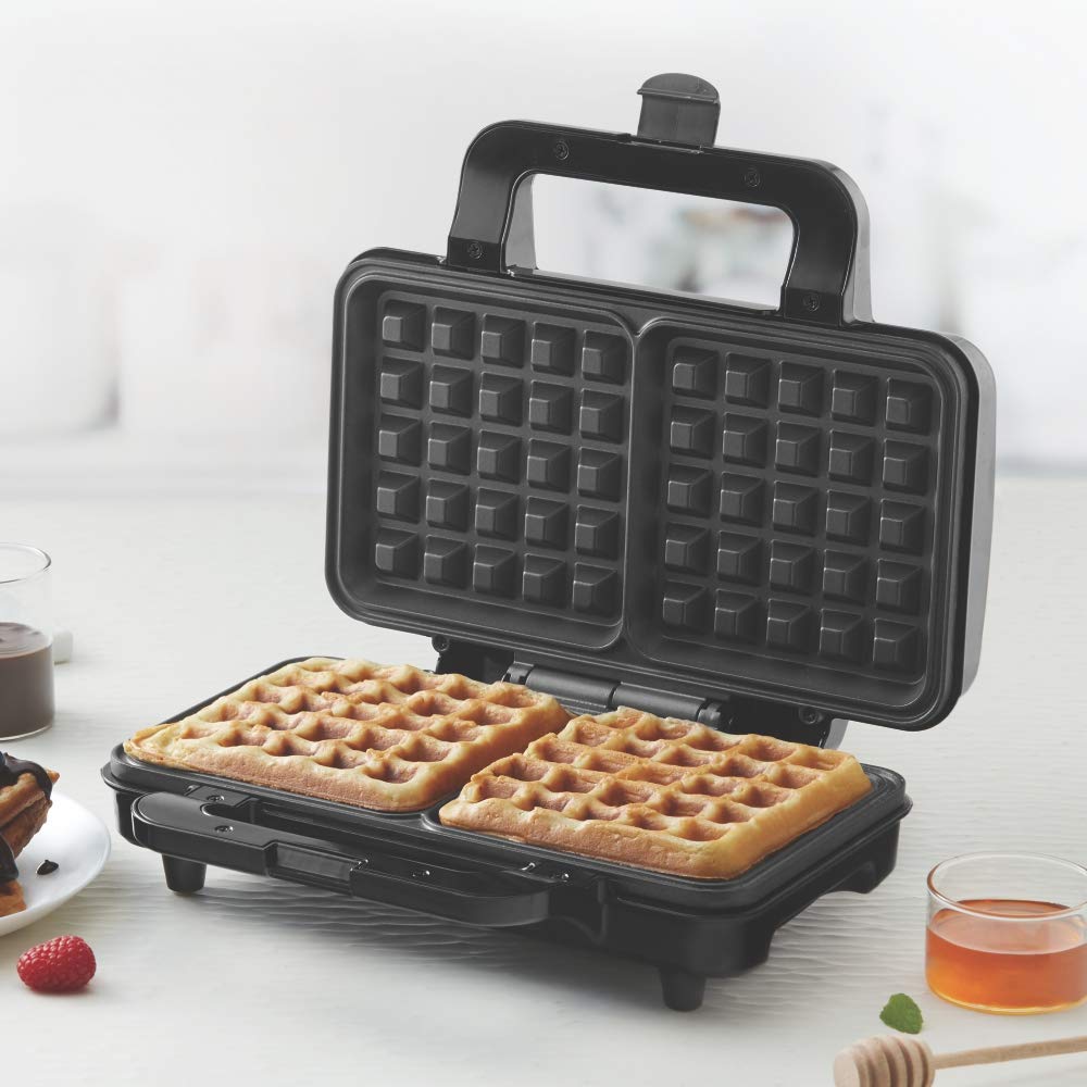 Belgian Waffle Maker for Home, Makes 2 Square Shape Waffles, Non-stick Plates, Easy to Use with Indicator Lights 1000 W